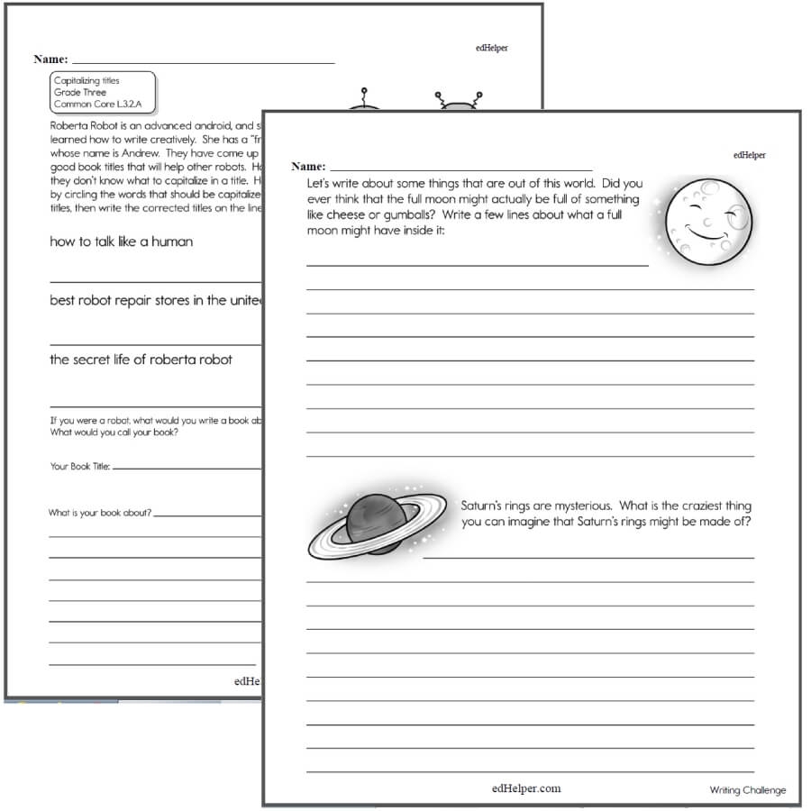 3rd grade writing worksheets