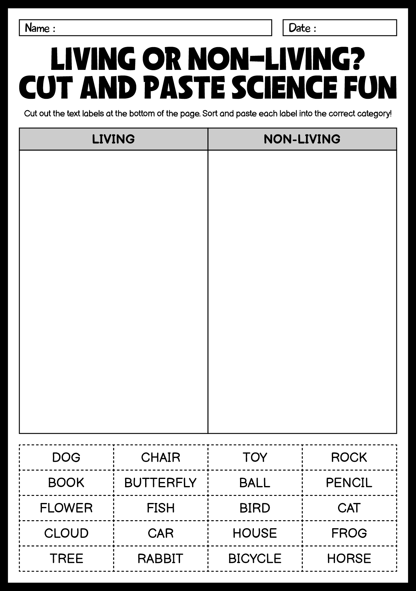 free cut and paste worksheets