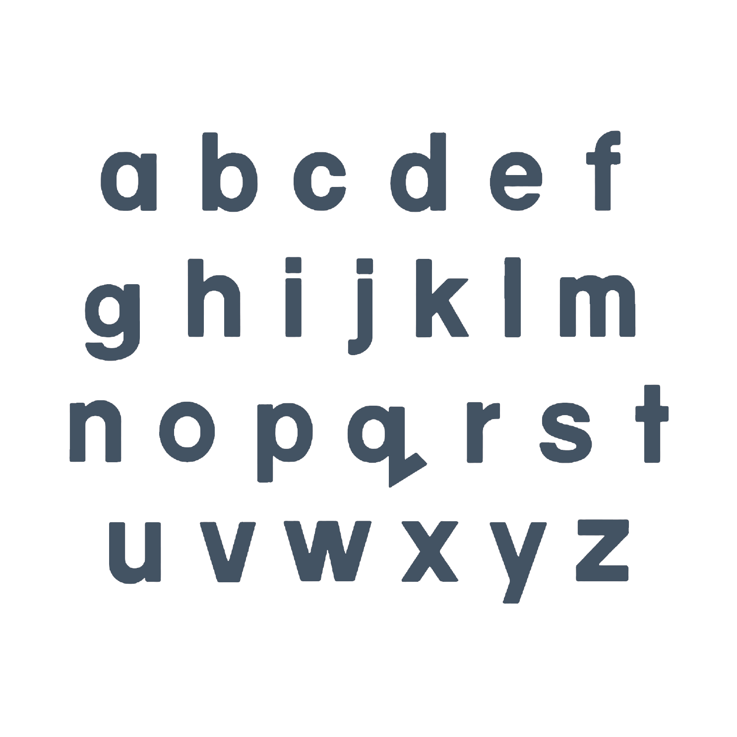 lower case alphabet letters