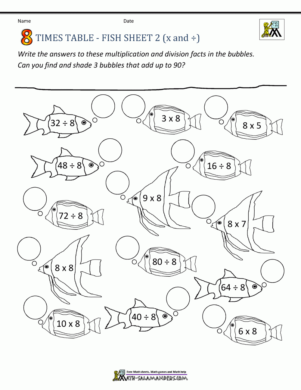 multiplication worksheets 8 times tables