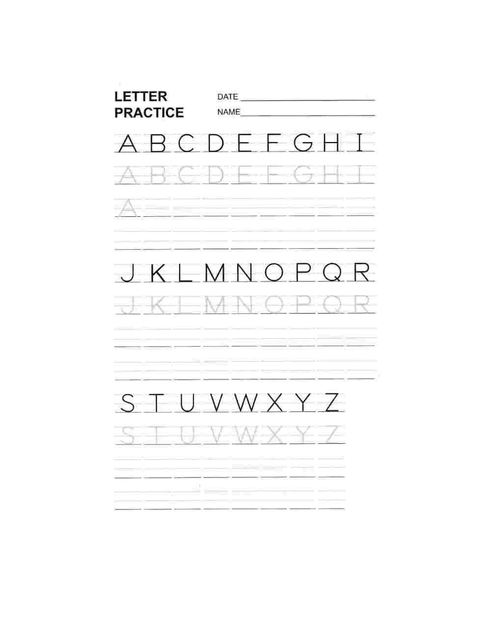 Alphabet Practice Sheets IB4e