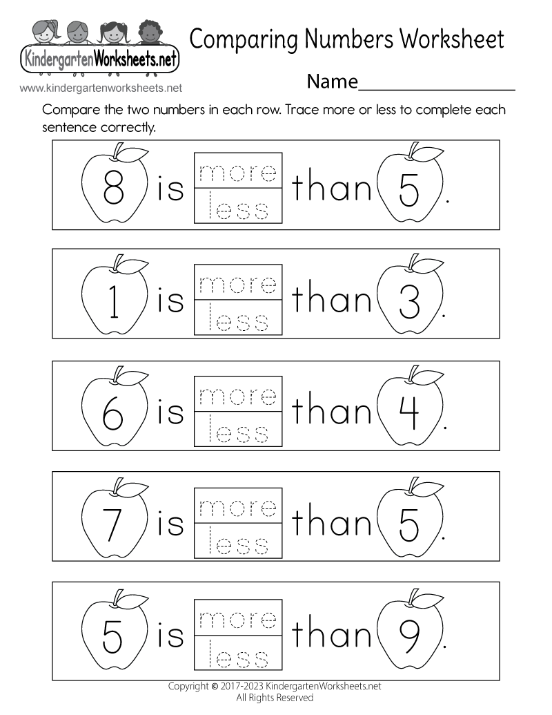 Comparing Numbers Worksheet Free Printable PDF