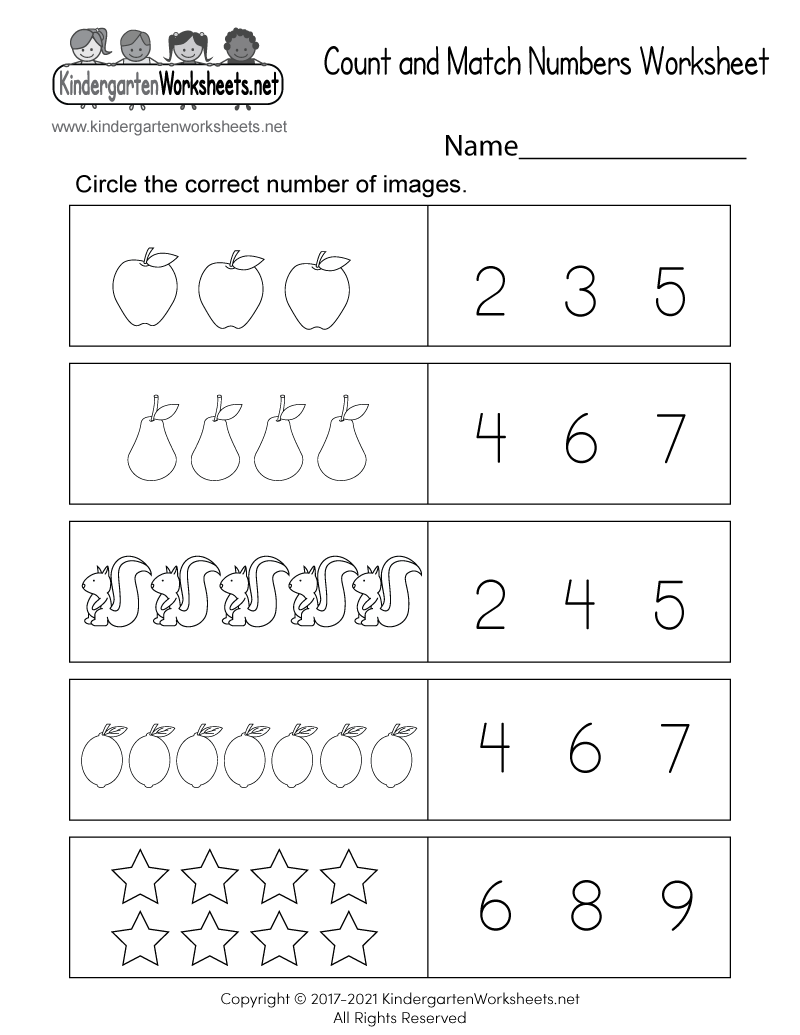Count And Match Numbers Worksheet Free Printable PDF