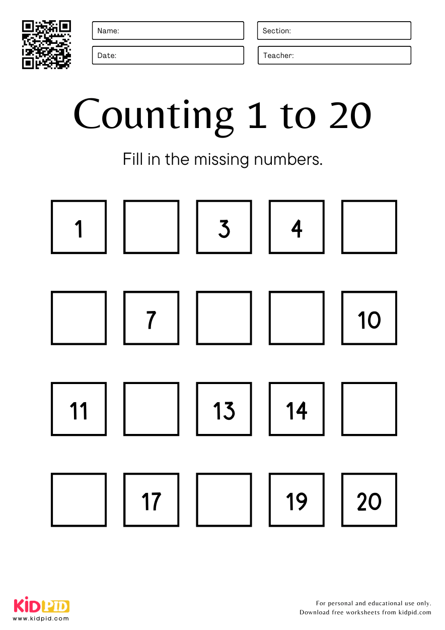 math counting worksheets