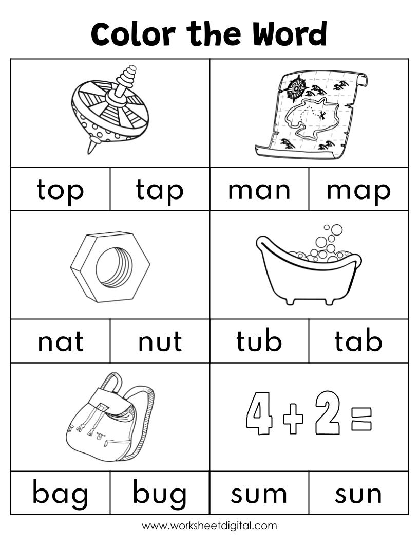 cvc worksheets for kindergarten