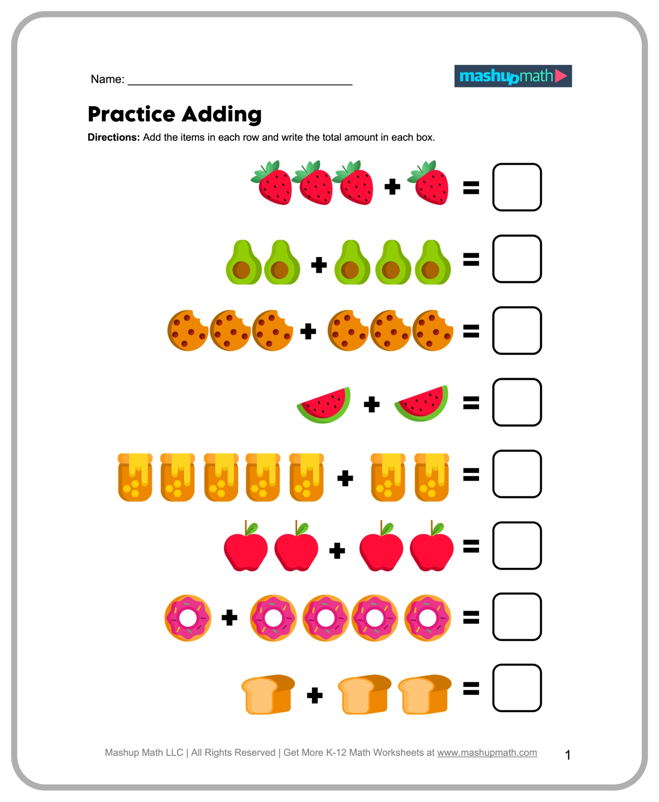 Free 1st Grade Math Worksheets Printable W Answers Mashup Math