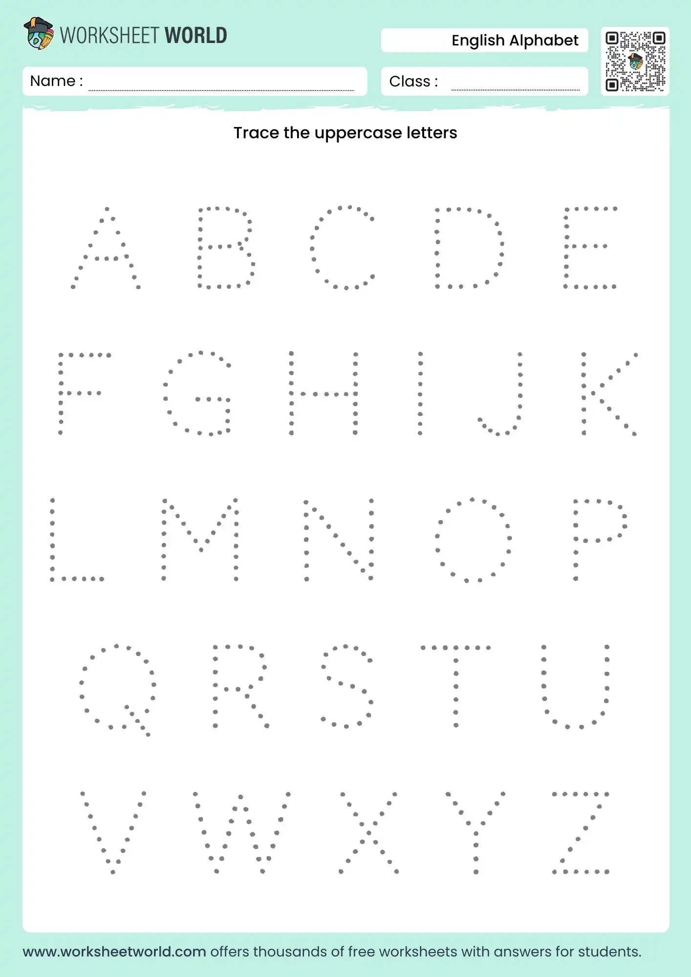Free Alphabet Writing Practice Worksheets PDF For Kids Worksheet World Free Alphabet Writing Practice Worksheets PDF For Kids Worksheet World