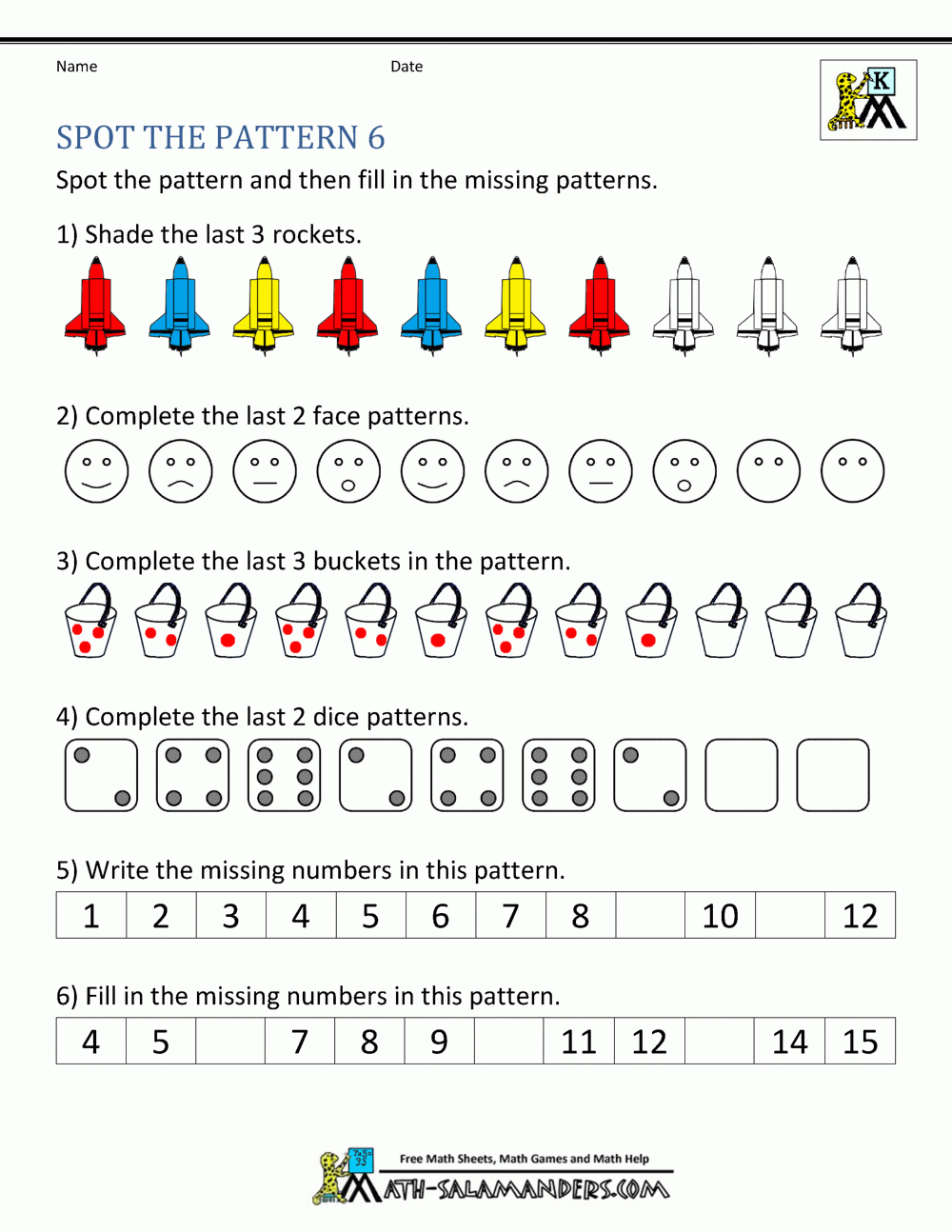 Free Kindergarten Worksheets Spot The Patterns Free Kindergarten Worksheets Spot The Patterns