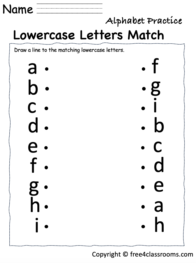 Free Printable Alphabet Matching Worksheets For Pre K And Kindergarten