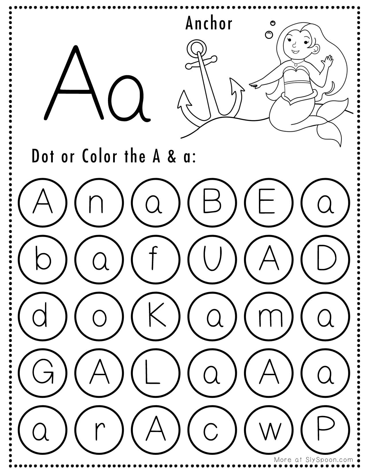 Free Printable Letter A Worksheets Sly Spoon