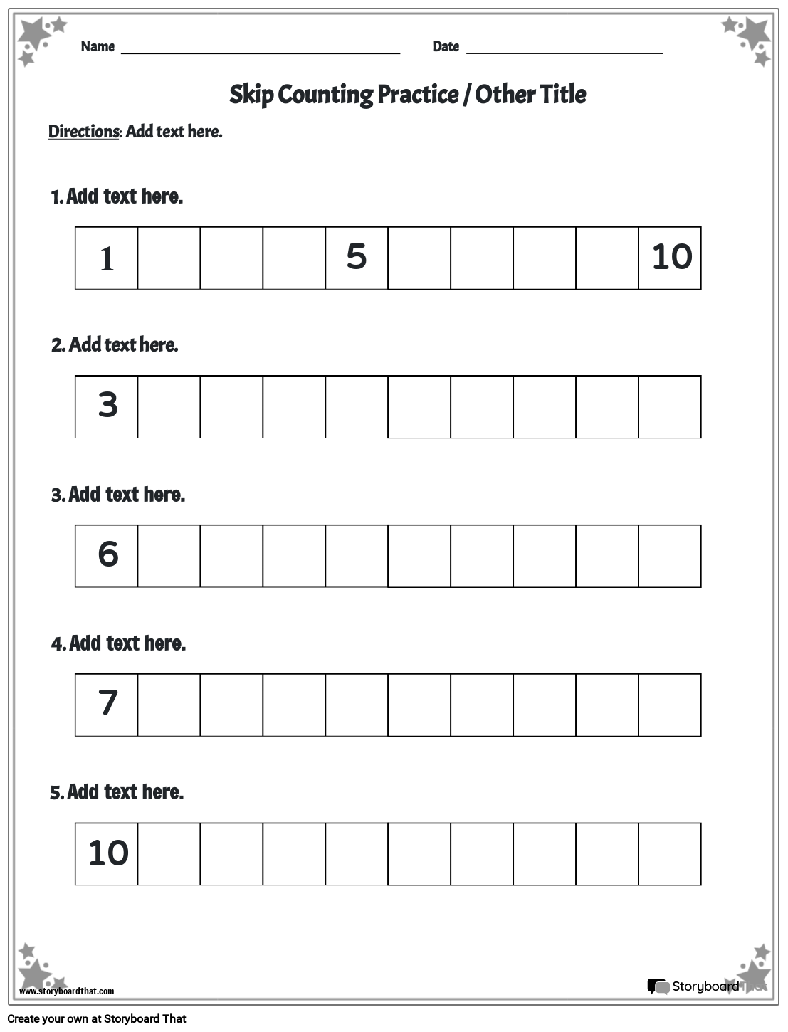 skip counting worksheets