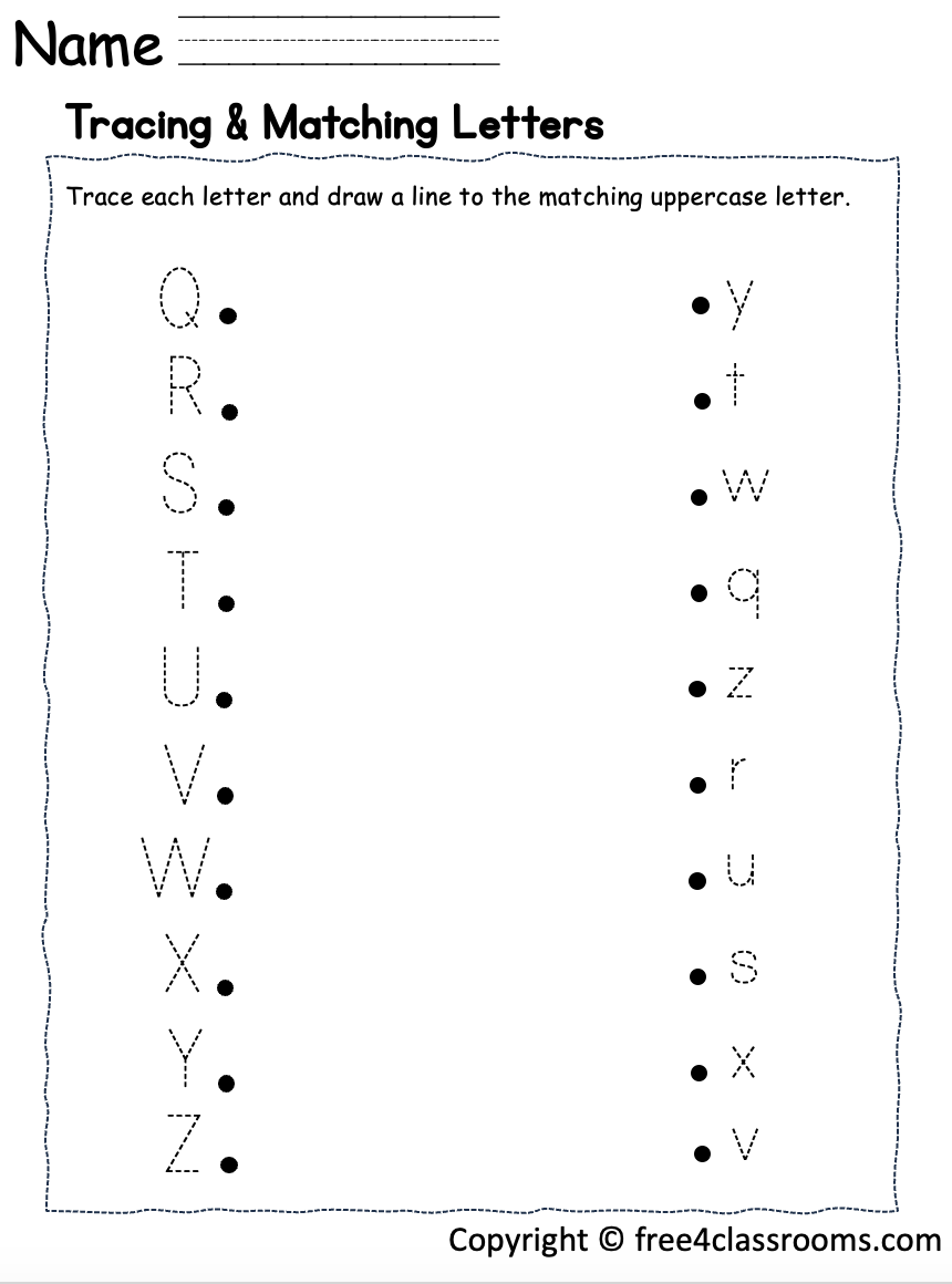 Free Tracing And Matching Letters Worksheet Alphabet Practice Free Tracing And Matching Letters Worksheet Alphabet Practice