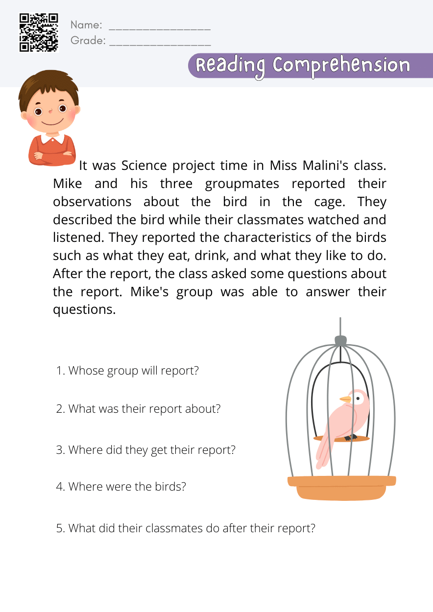 Grade 3 Reading Comprehension Worksheet Free PDF Kidpid