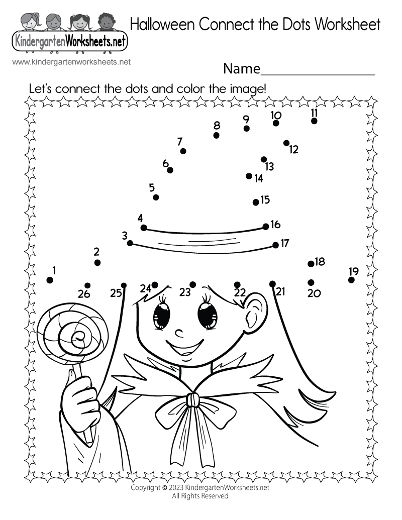 Halloween Connect The Dots Worksheet Free Printable PDF