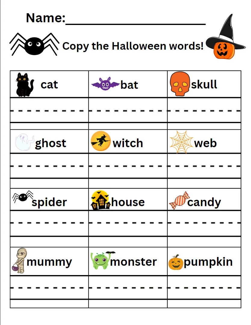 Halloween Worksheet For Kids Halloween Activity Worksheets For Kids Halloween Printable Halloween Activity Download Halloween Etsy New Zealand