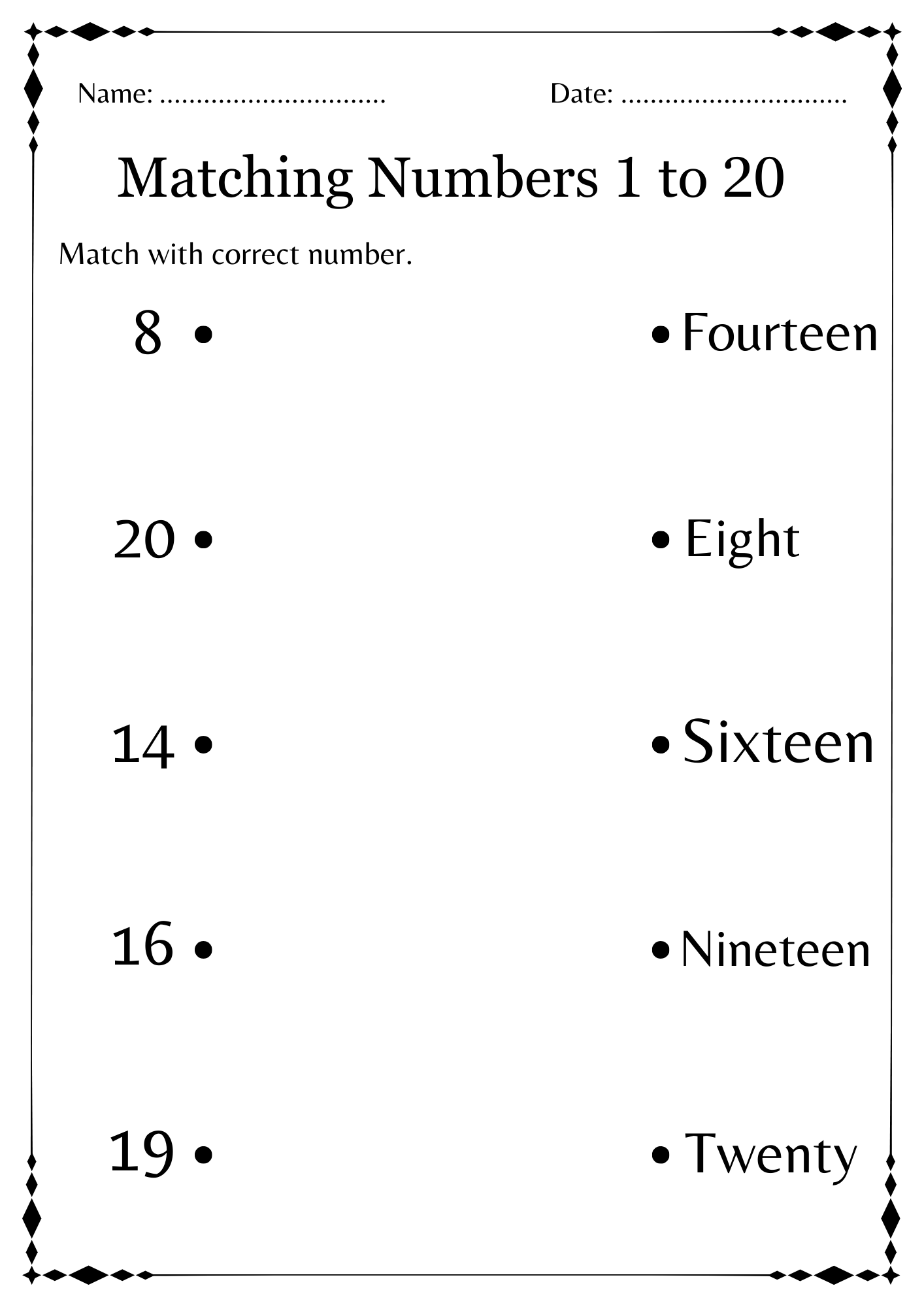numbers 1 20 worksheets