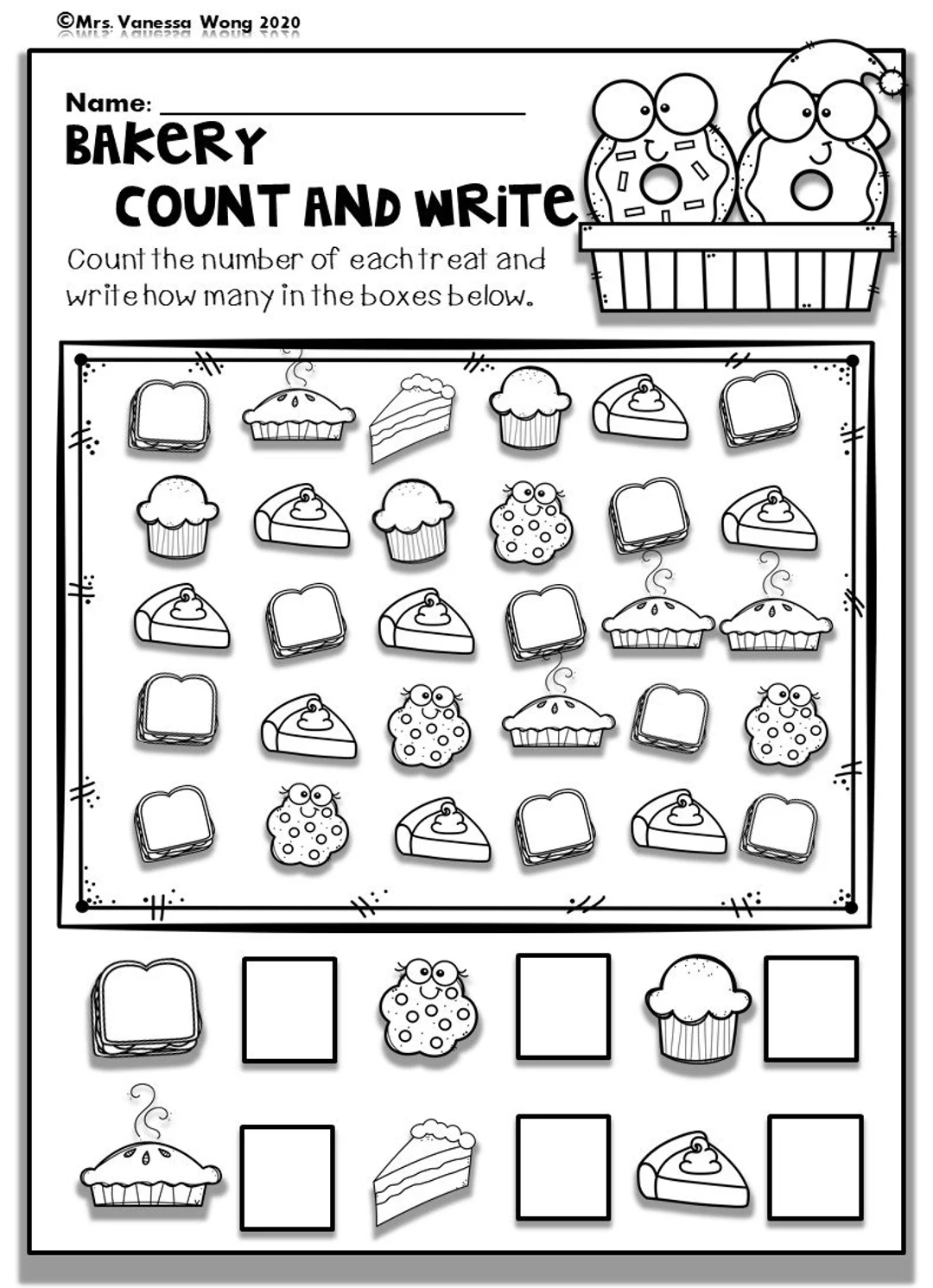 Kindergarten Math Worksheets Numbers 1 10 Counting Etsy Finland
