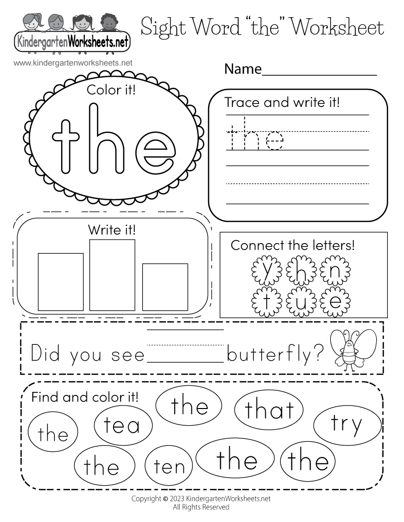 Kindergarten Sight Word List Printable Printable Art Activities