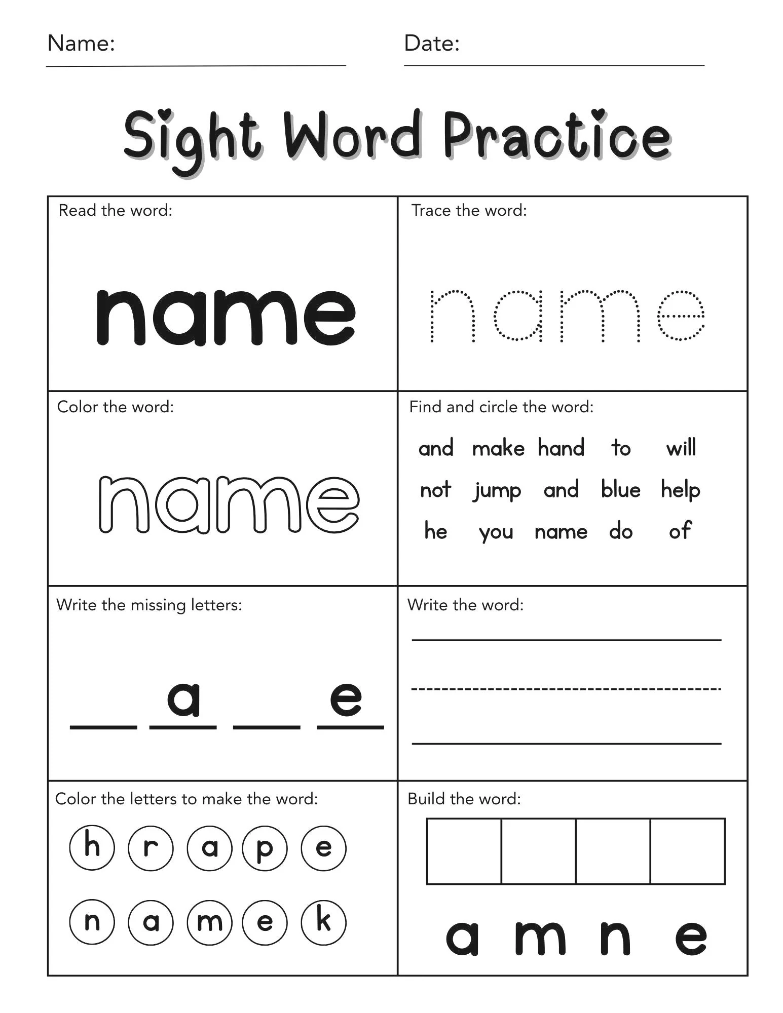 Kindergarten Sight Words Worksheets I ready High Frequency Reading Practice printable Etsy