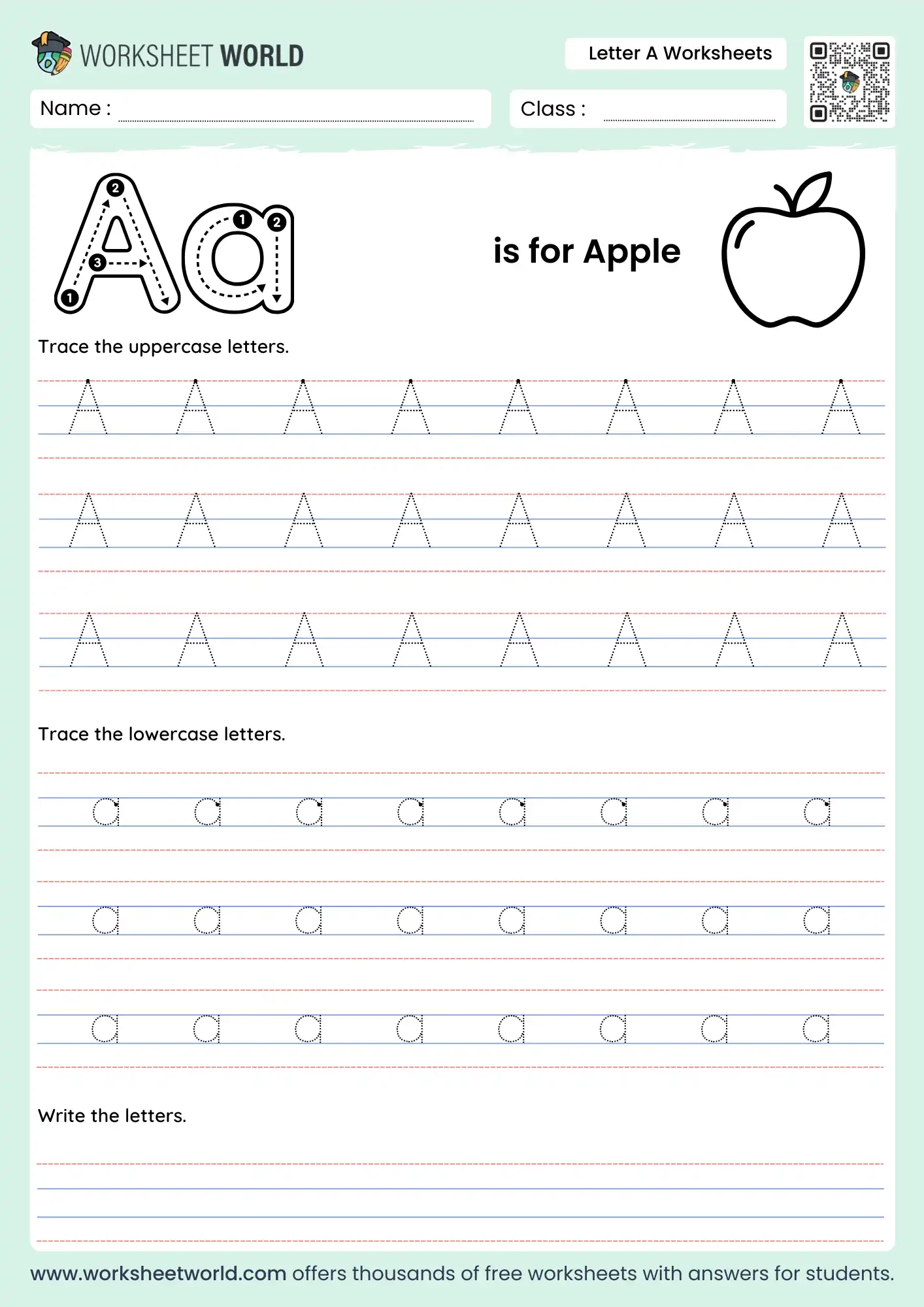 Letter A Worksheets For Preschool And Kindergarten Worksheet World
