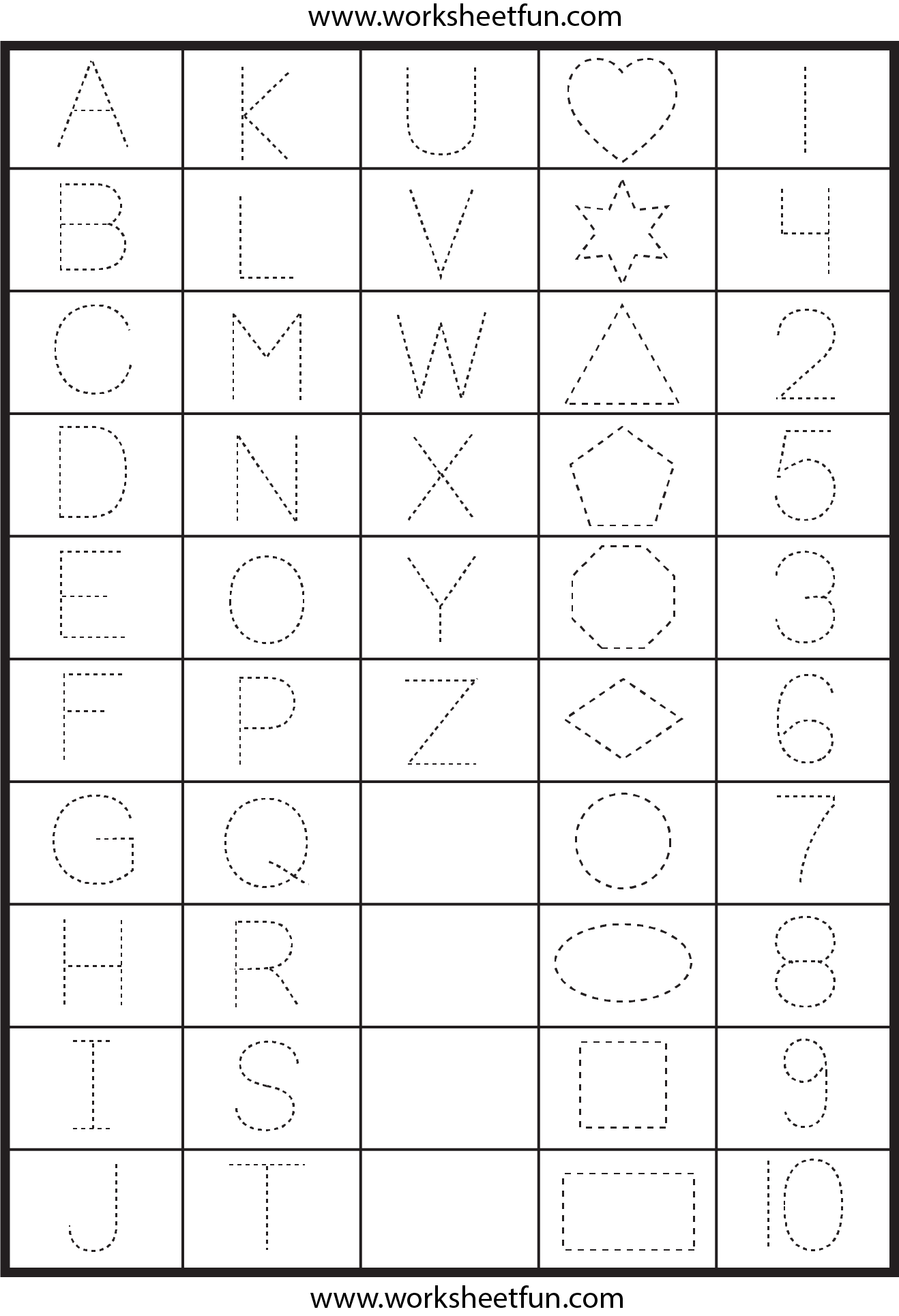 Letters Numbers And Shapes Tracing Worksheets Tracing Worksheets Library
