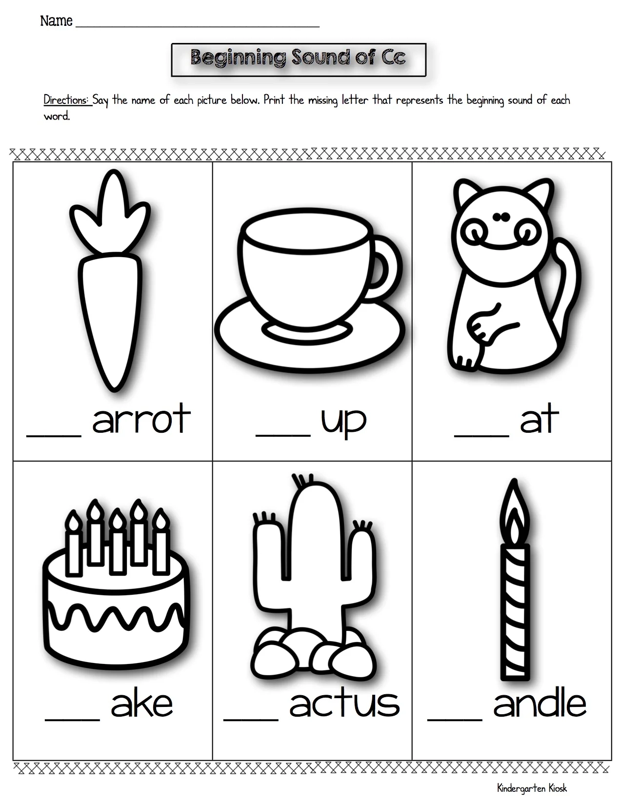 phonics worksheet for kg