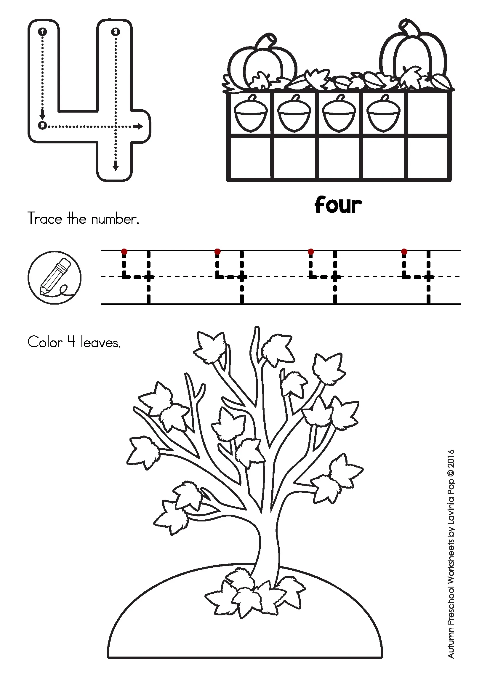 fall worksheets for preschoolers
