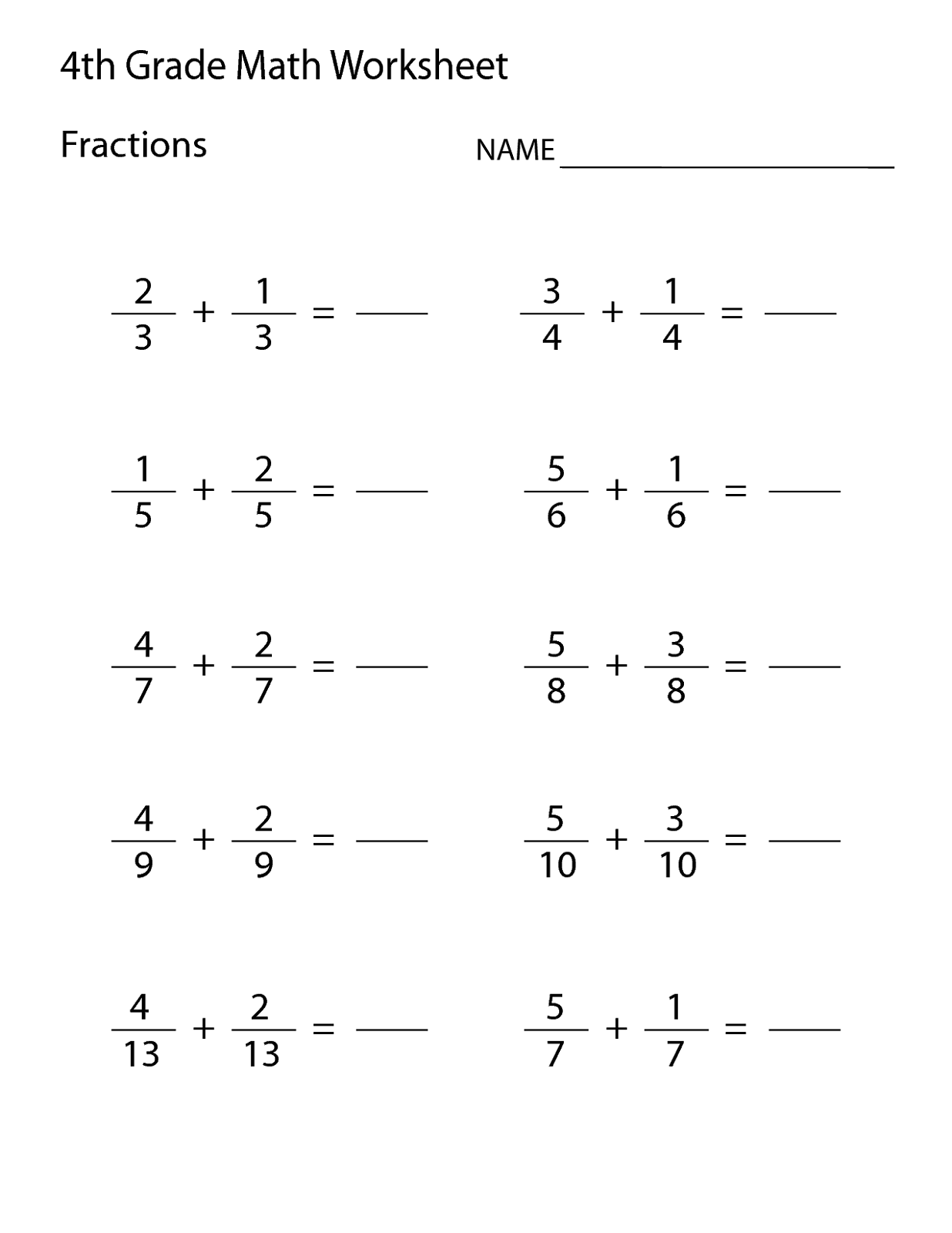 Printable Grade 4 Math Worksheets Learning Printable