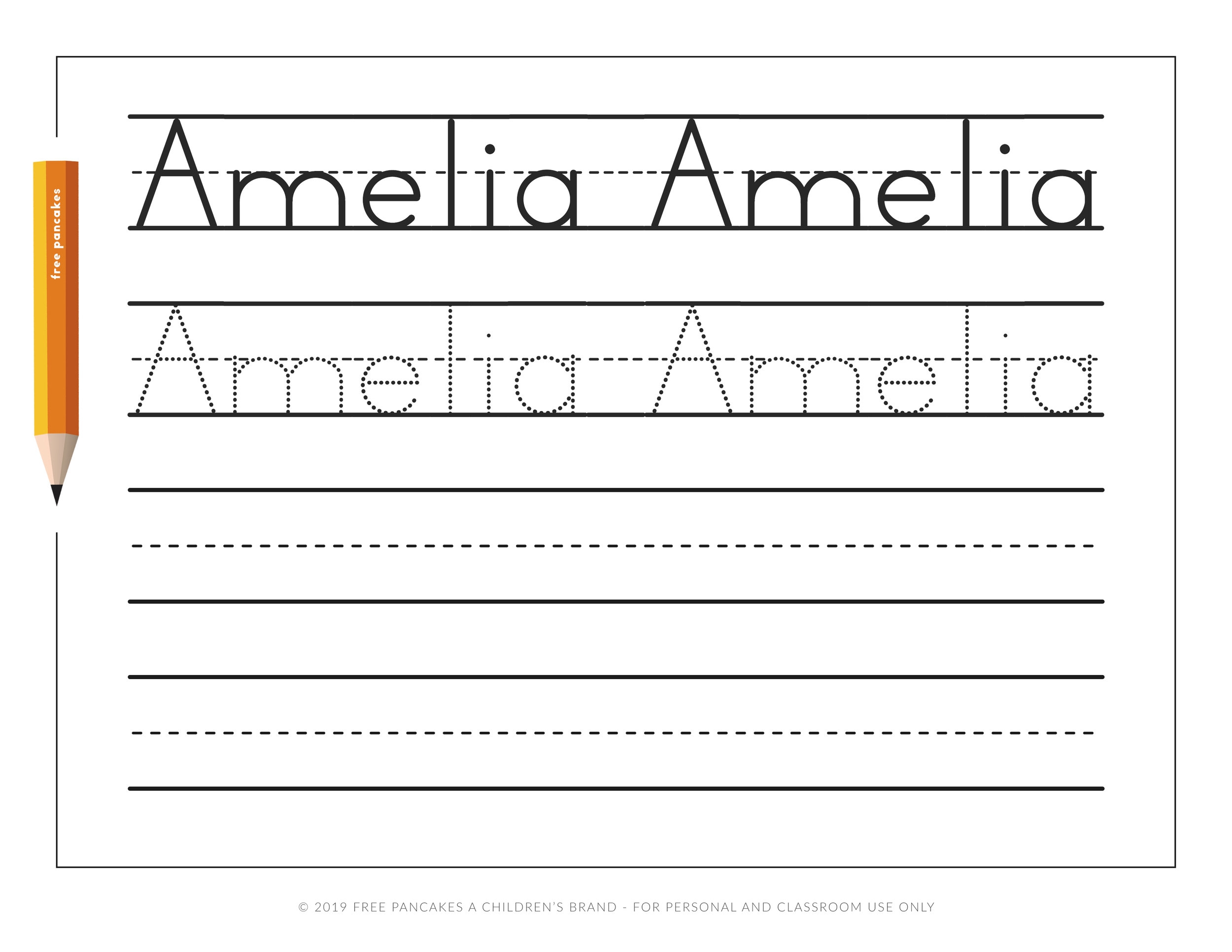 free name tracing worksheets