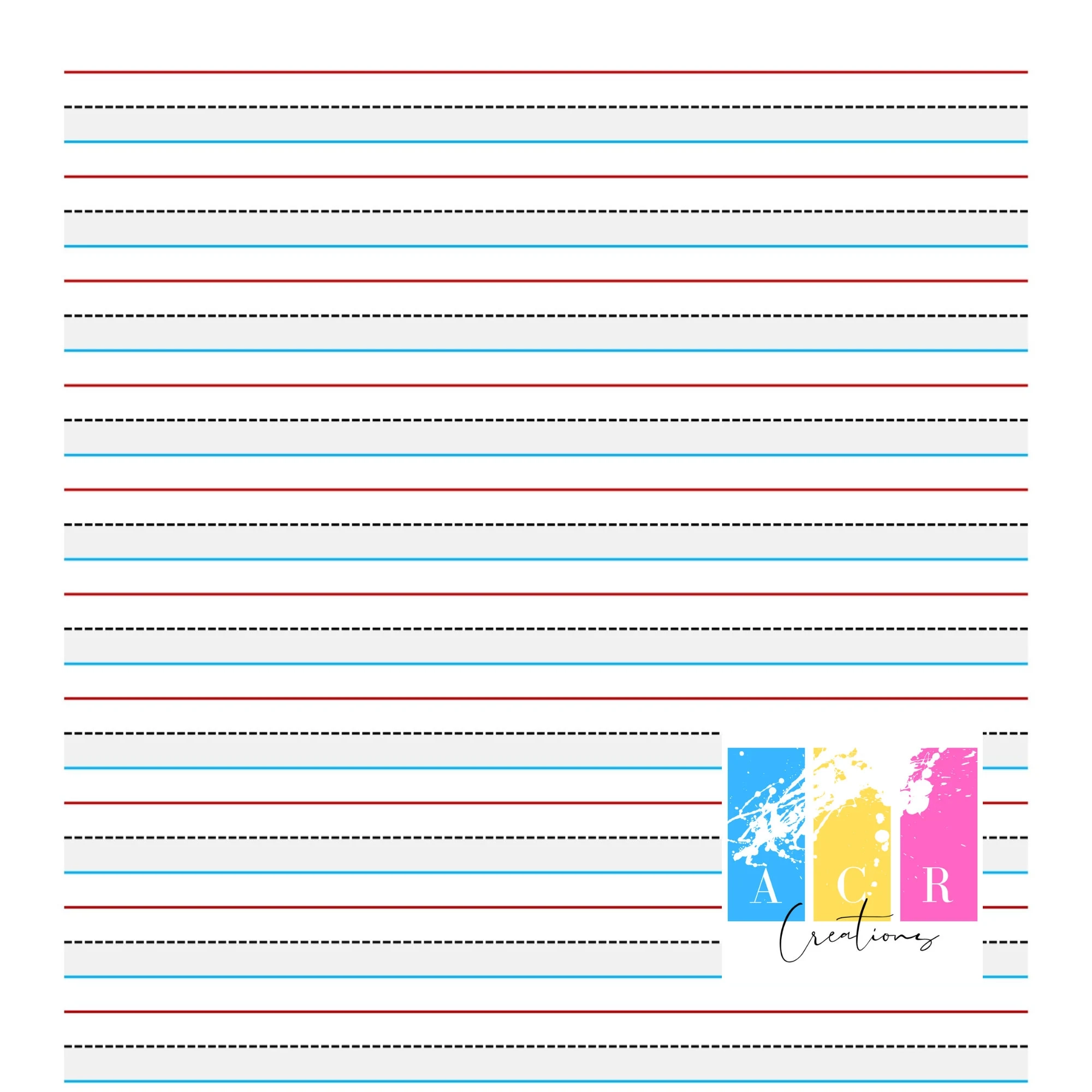 Second Grade Lined Handwriting Paper Etsy