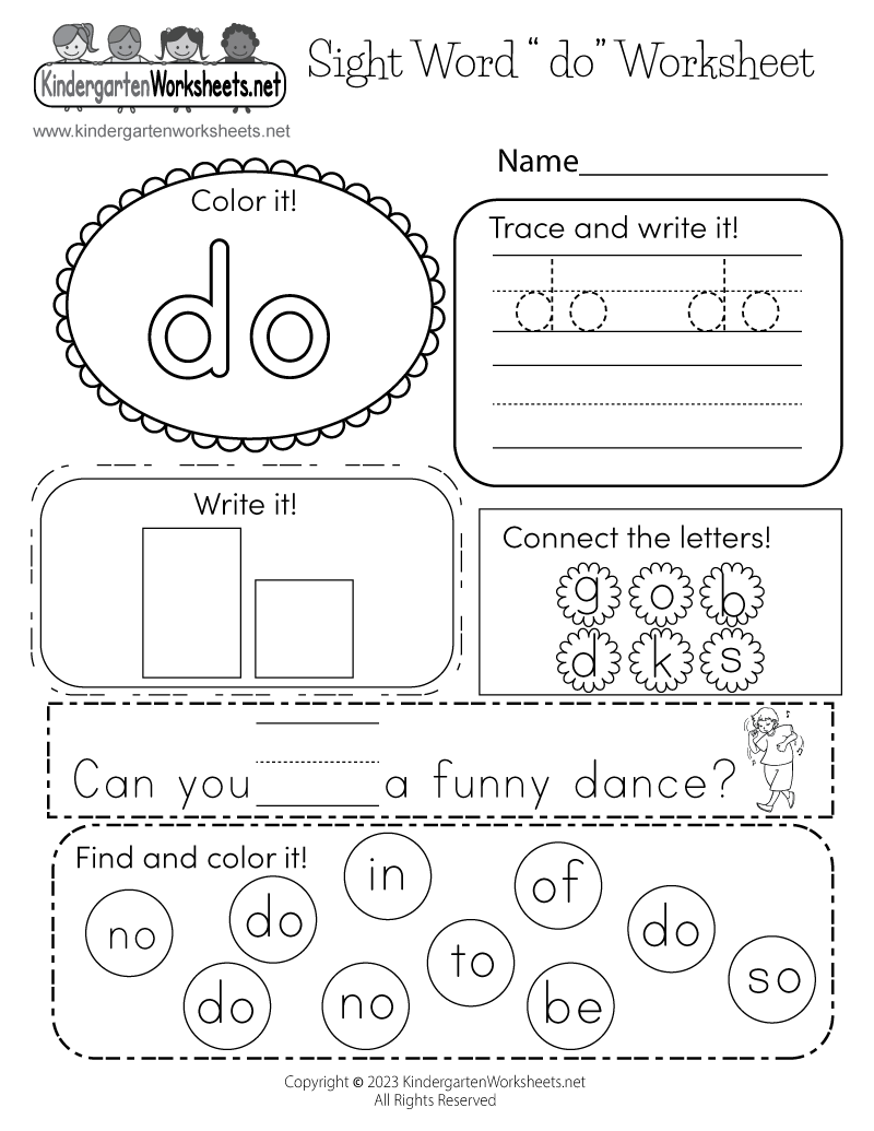sight word practice worksheets