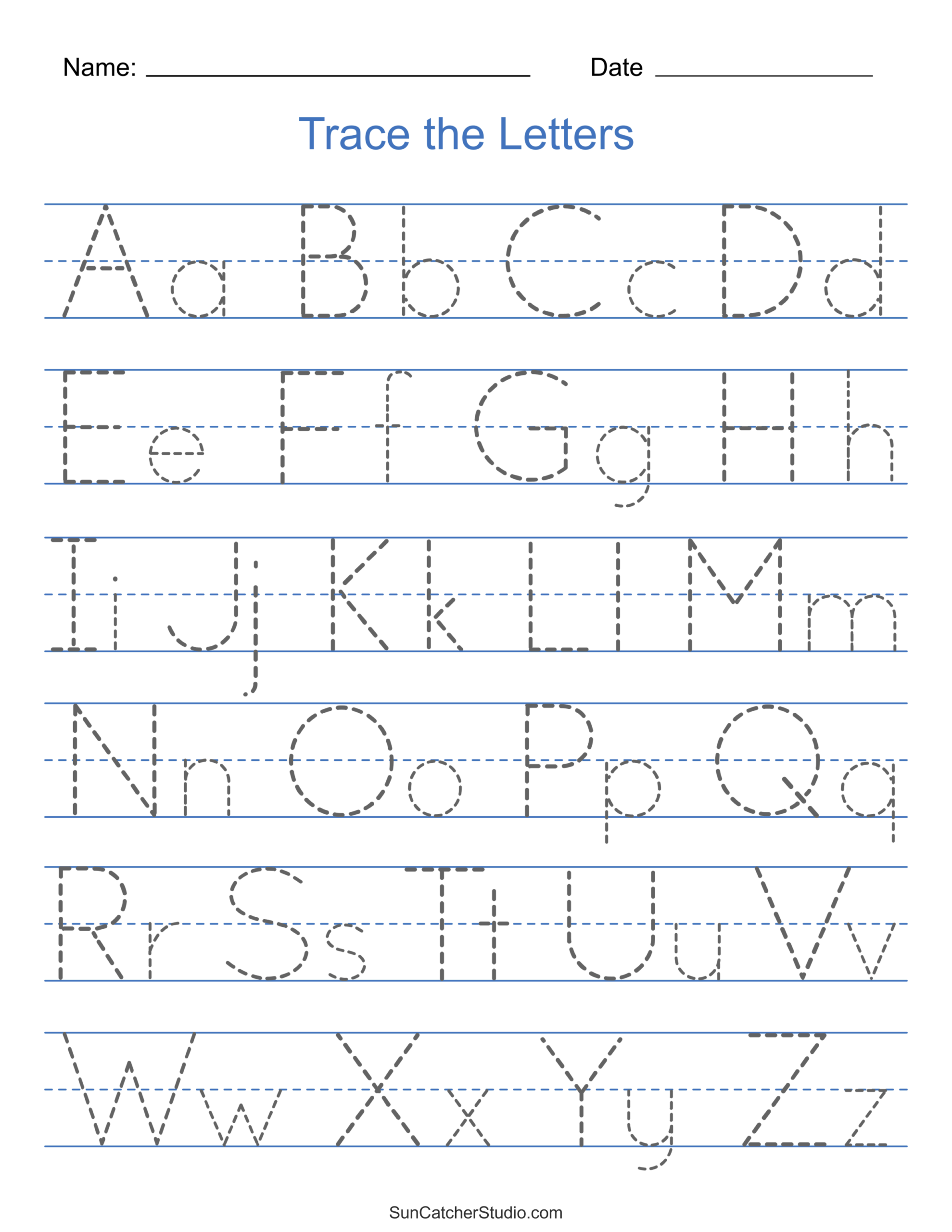 Tracing Alphabet Letters Printable Handwriting Worksheets DIY Worksheets Library