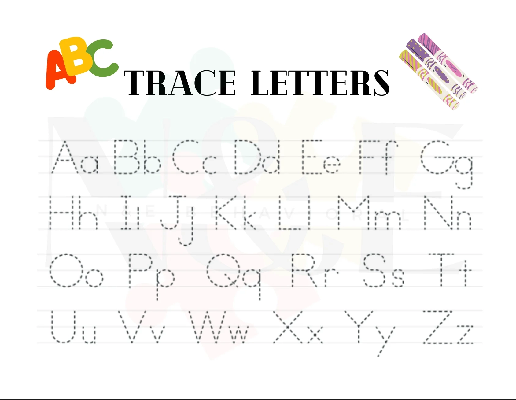 printable abc trace letters