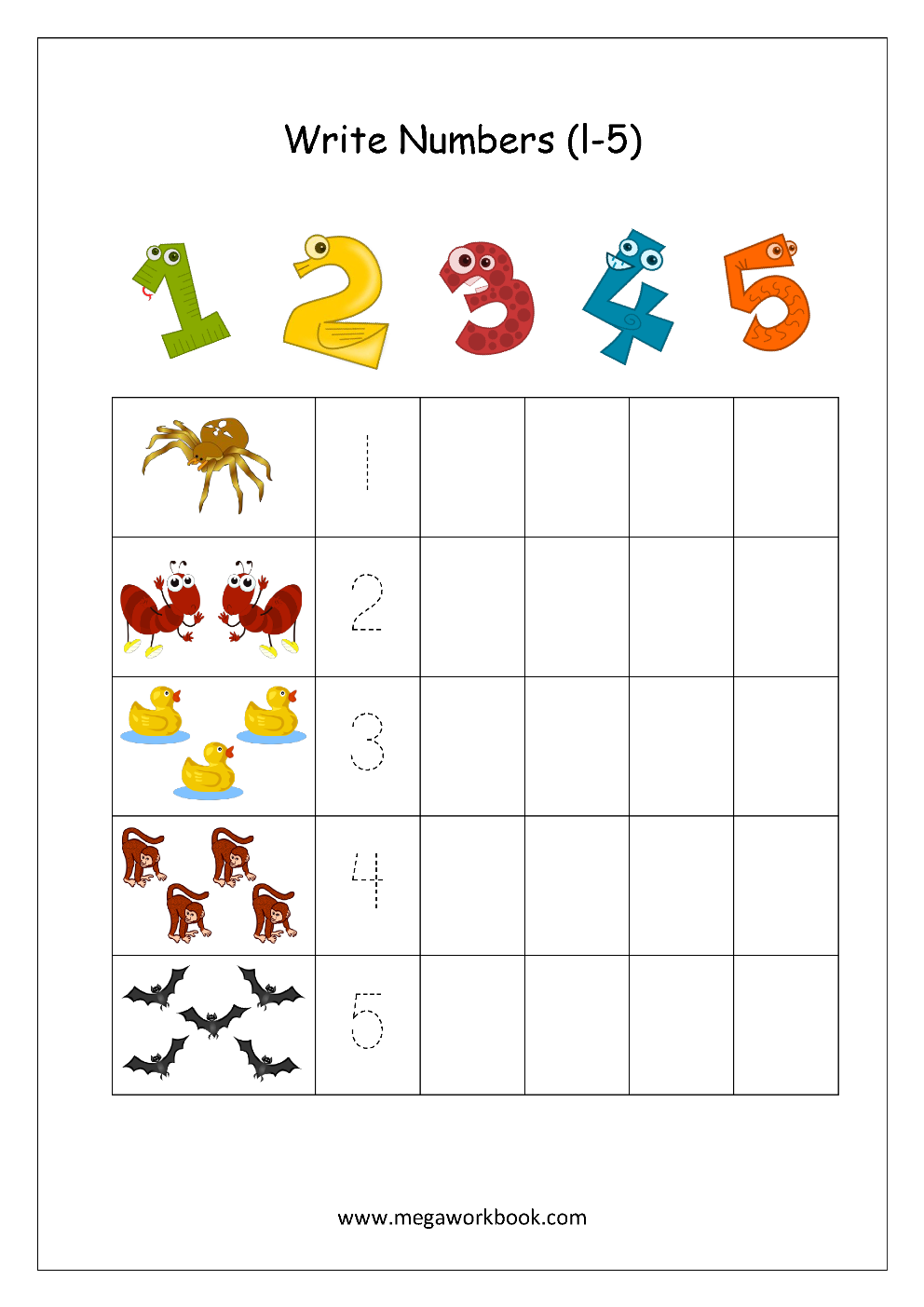 preschool number tracing worksheets