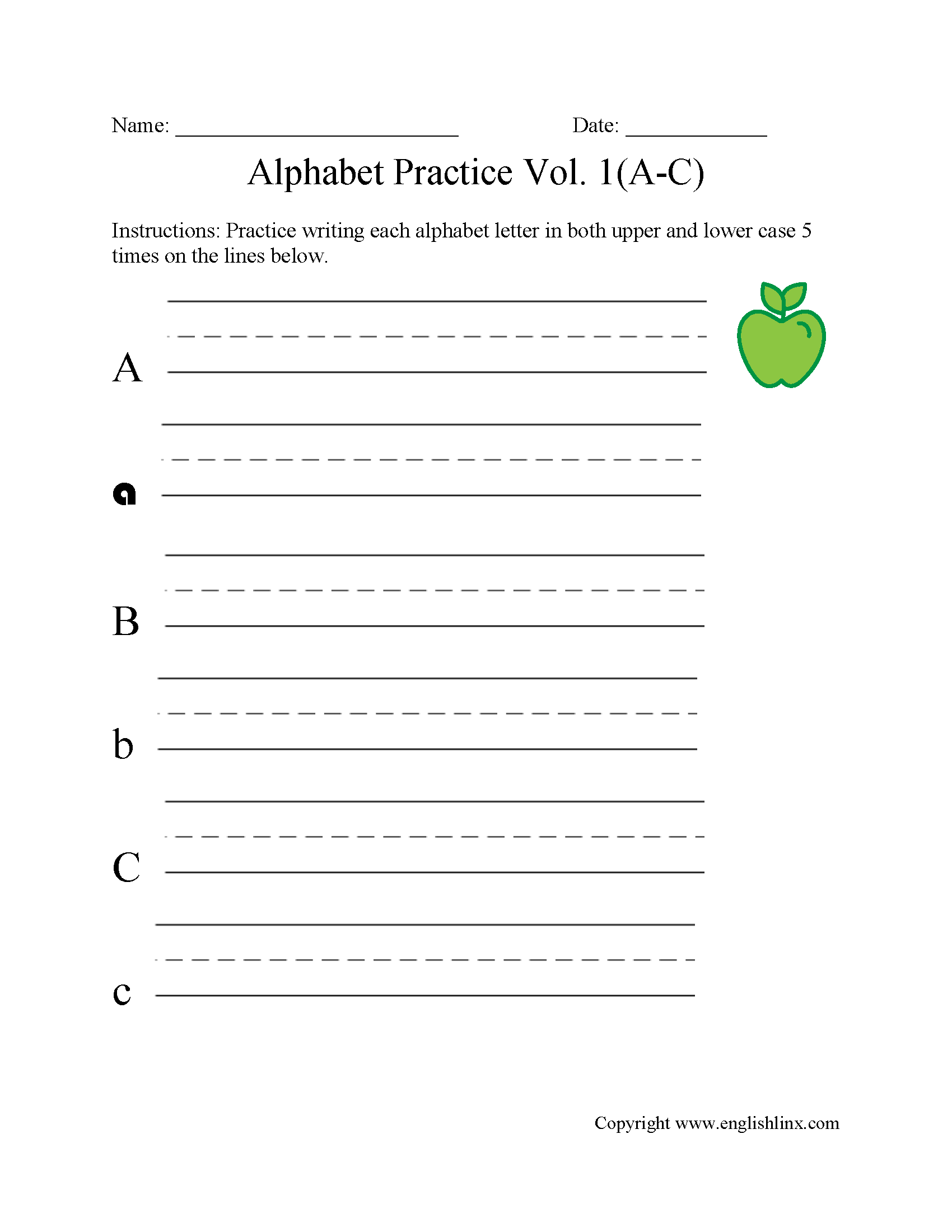 practice writing the alphabet